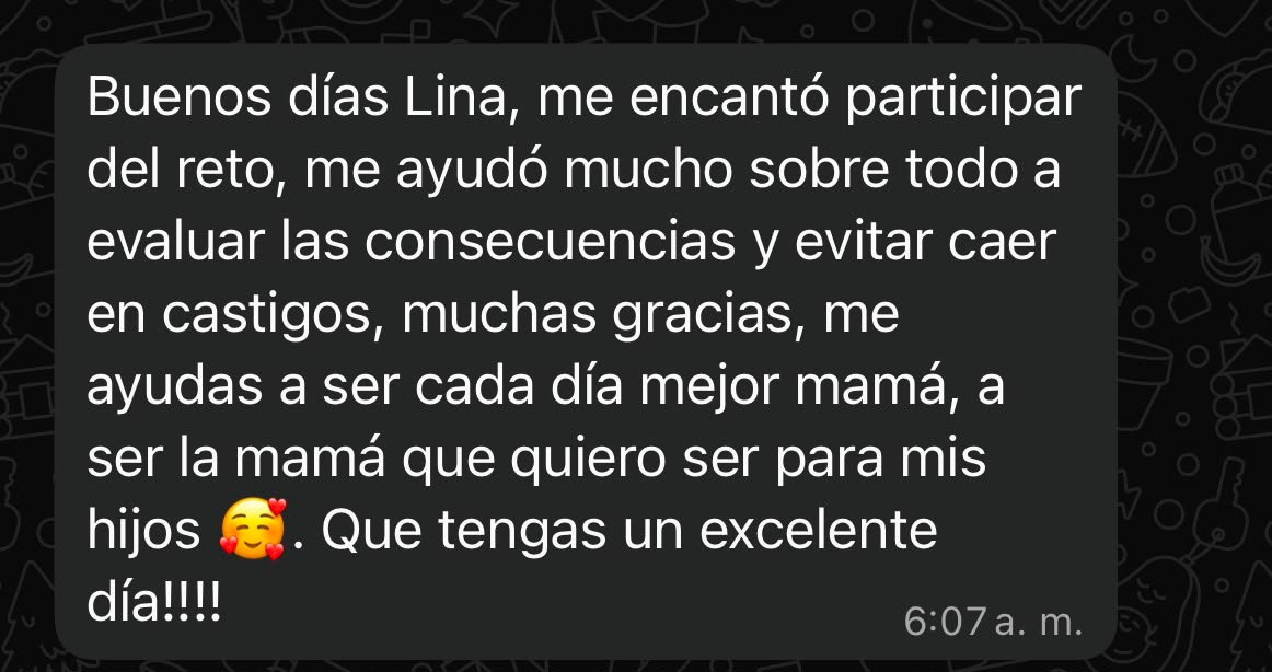 Testimonio de una familia sobre el reto de pantallas, enviado por WhatsApp